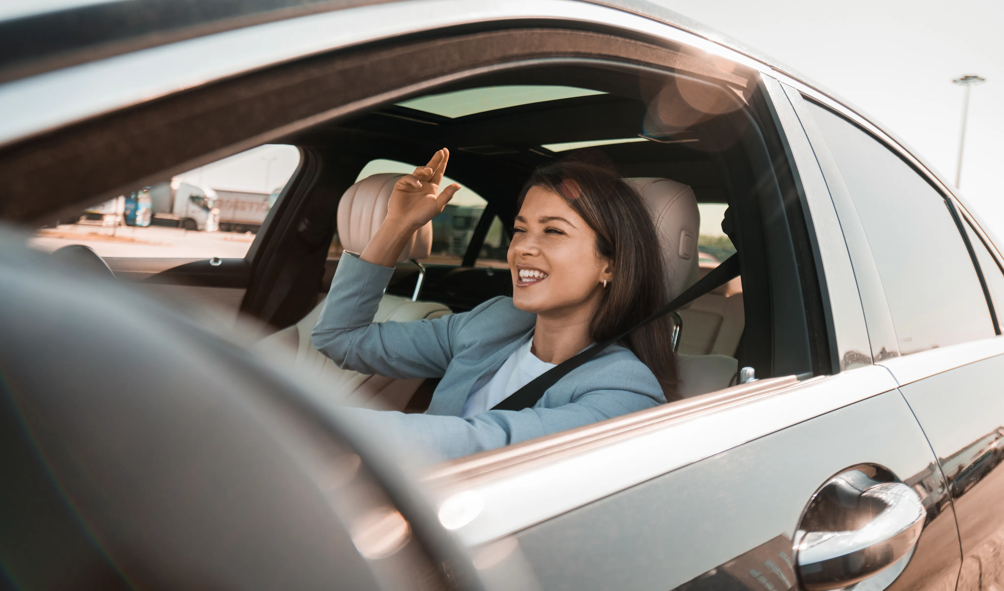 girl on car